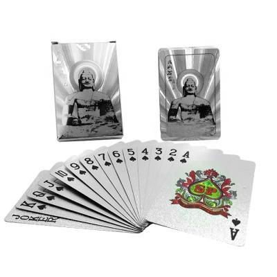 China GS-18105 High Quality Waterproof Silver Souvenirs/Gifts/Entertainment PET Playing Cards For Entertainment for sale