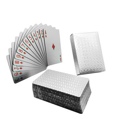 China GS-18115 Souvenirs / Gifts / Entertainment Customized PET Silver Foil Plastic Clad Playing Cards for sale