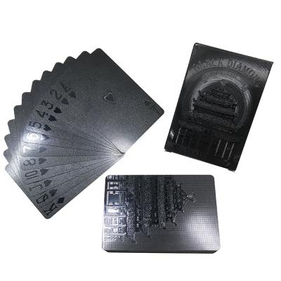 China Entertainment GS-18096 High Quality Plastic Playing Card Black Foil PET Poker Souvenirs/Gifts/Cards for sale