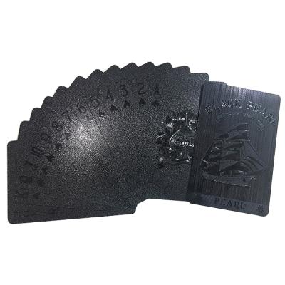 China High Quality Black Memorabilia/Gifts/Entertainment PET Plastic Playing Cards Foil Poker Cards GS-18098 for sale