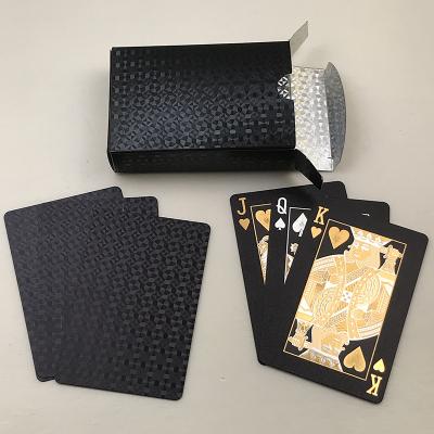 China GS-18178 Entertainment Black Playing Cards Aluminum Foil PET Poker Souvenirs / Gifts / Cards for sale