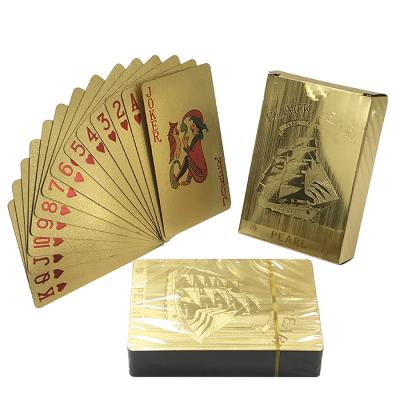 China Souvenirs / Gifts / Entertainment PET Playing Cards Poker Table Game 24k Gold Plated Poker GS-18148 for sale