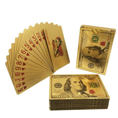 China Souvenirs / Gifts / Entertainment GS-18152 2019 New US Dollar Gold Plated Playing Cards CHOOSE Gold Poker Card for sale