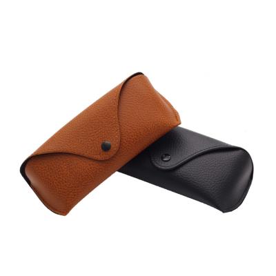 China 2020 Litchi Pattern Leather Sunglasses Case Litchi Pattern Box Logo Custom Made for sale