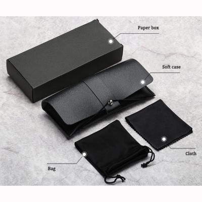 China Set 2020 Hot Selling Models Custom Soft Leather Sunglasses Different Logo Case Set for sale