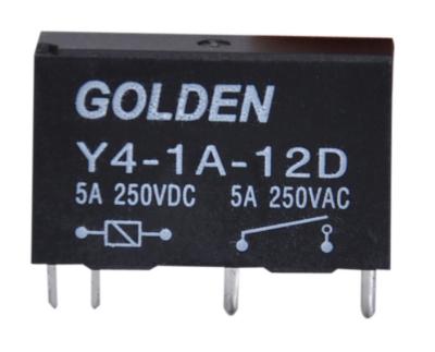 China Small Size Gold Sealed Relay Y4-1A-12L 4 Pins 12VDC 0.36W SPNO Thinnest Type for sale