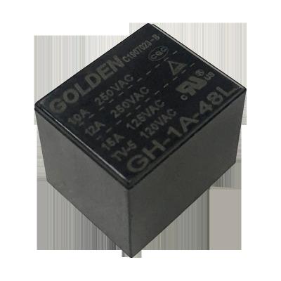 China Hongfa sealed 3fa 3ff 3fd GH-1A-48L gold 12A/250VAC 4pin 48v 0.36w sugar cube relay for sale