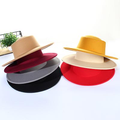 China Wholesale Custom Designer Cozy Soft Floppy Flat Wide Overflow New Jazz Wool Felt Fedora Hats For Men And Women for sale