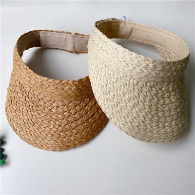 China Sun Straw Hat Protective Parent-child Summer Sun Visor Hats Folding Top Empty For Women for sale