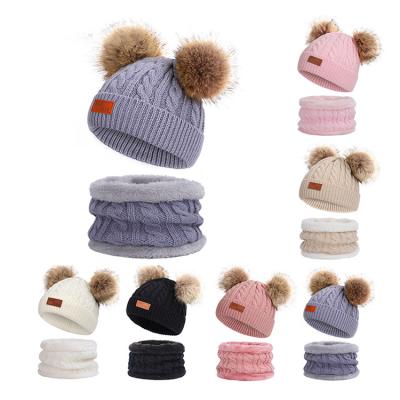 China Beanie Winter Hats Knitted Kids High Quality COMMON Pom Pom Beanies Hat for sale