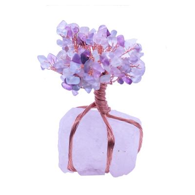 China 100% Feng Shui Natural Rose Pink Crystal Money Tree quartz for wealth and luck decoration for sale