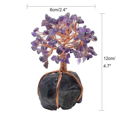 China China Top Plaza Chakra Healing Crystals Gemstone Copper Money Tree Fengshui Tree for sale