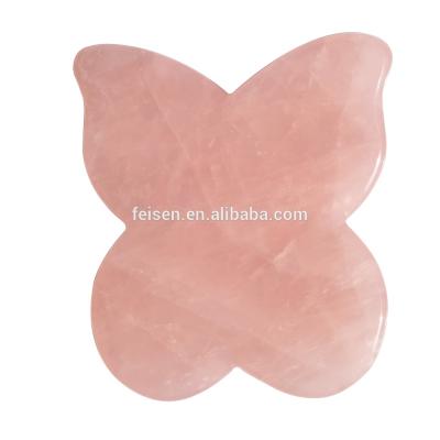 China Loud Free Butterfly Jade Gua Sha, Rose Quartz Gua Sha made to order, gua sha tool for sale