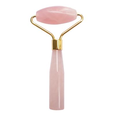 China Whitening Rose Quartz Jade Roller Resin Single Handle With Box for sale