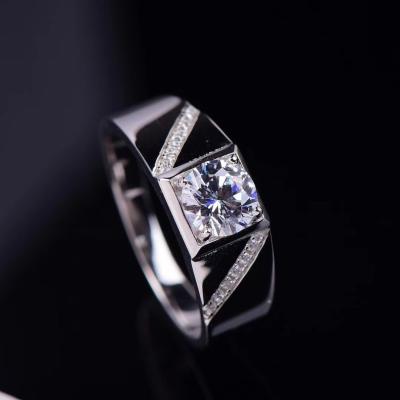 China CLASSIC Wholesale fashion High Quality Real 925 Sterling Silver Jewelry Wedding Rings for Men 5A Zircon for sale