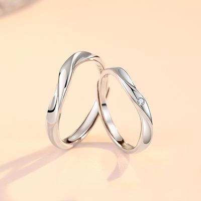 China CLASSIC S925 sterling silver couples ring small opening adjustable fashion pair ring for sale