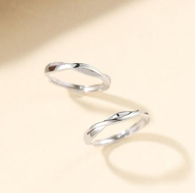 China CLASSIC S925 Sterling silver Couple Ring for men and women a pair of simple fashion niche design jewelry rings for sale