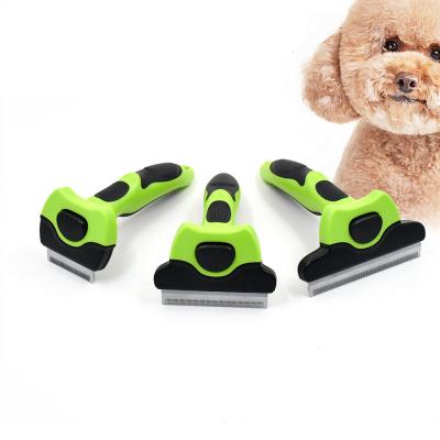 China New Dogs Replacable Blades Dog And Cat Deshedding Comb Pet Hair Grooming Brush for sale