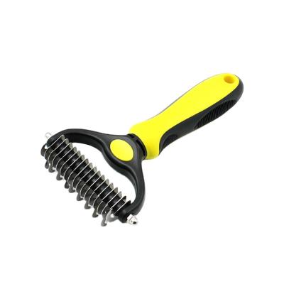 China Viable Dematting Comb Dog Dematting Brush Pet Grooming Deshedding Tool for sale