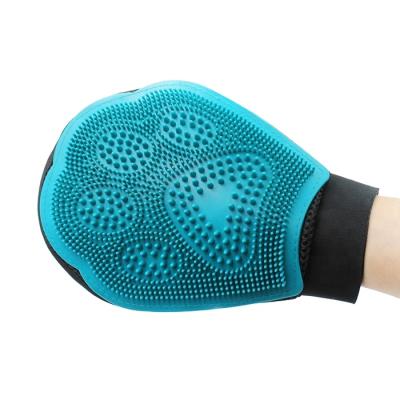 China Sustainable Pet Grooming Massage Glove , Rubber Dog Grooming Glove for sale