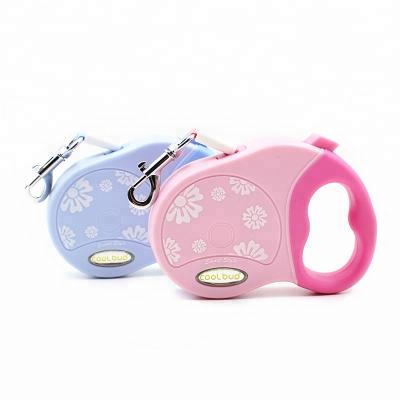 China Coolbuo Mini Size High Quality Rubber Reflective Automatic Nylon Pet Lead Handle Retractable Dog Leash for sale