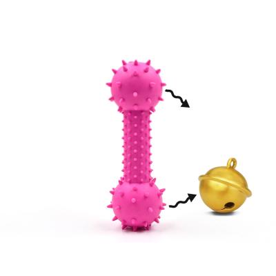 China Dogs Rubber Spike Tooth Cleaning High Quality Soft Dumbbell Dog Pet Toys for sale