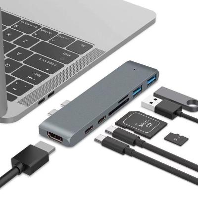 China High Speed ​​Aluminum Alloy Type-C to HD-MI Docking Station Card Reader USB C Hub 3.0 for Laptop for sale