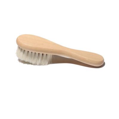 China Baby Hair Shower Brush Professional Lotus Goat Bristle Natural Baby Hair Brush and Wooden Comb Set for sale