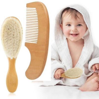 China High quality custom made natural wooden comb logo baby hair comb set for sale