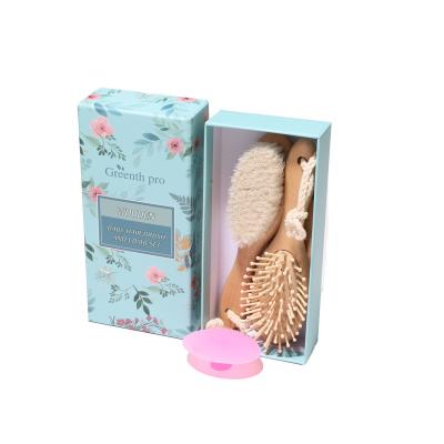 China High Quality Wooden Mini Baby Hair Brush And Comb Set Custom Private Label Nondisposable for sale