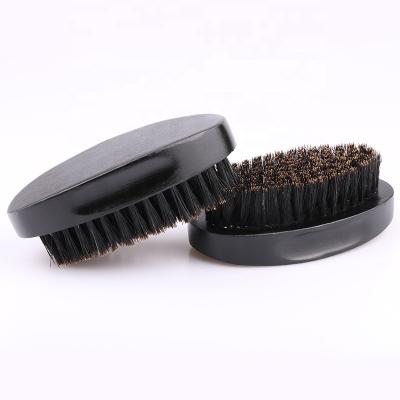 China Classic Black Elliptical Painting Bestselling PU Compact Natural Beech Beard Brush for Wholesale for sale