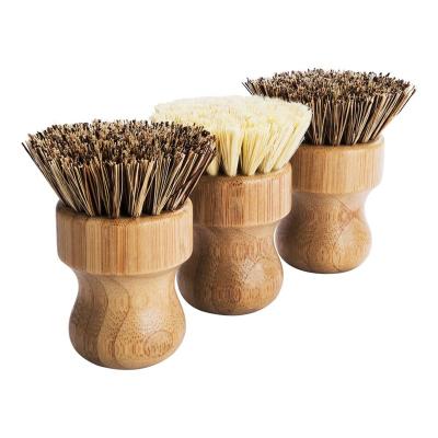 China Viable Natural Wooden Bristle Kitchen Private Label Dish Washing Pot Bamboo Brush For Cleaning Set for sale