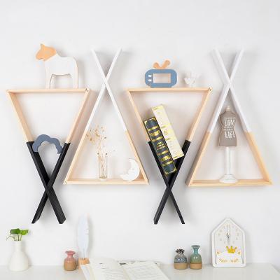 China Wholesale High Quality Adjustable (Height) Pine Beams Wooden Wall Shelf Design Storage Shelves for sale