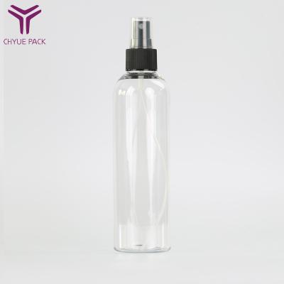 China Personal Care Boston Round 250Ml Transparent Spray Bottle for sale