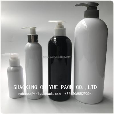 China Large Volume Plastic Travel Bottle 500ml 1000ml Boston Round Travel Use Shampoo Bottle for sale