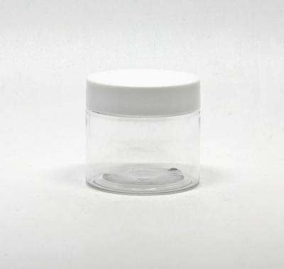 China Cosmetic Packaging Wholesale 60g PET Plastic Jar With Aluminum Lid Or Plastic Lid for sale