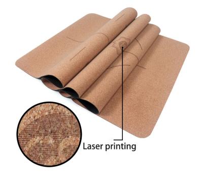 China Wholesale Waterproof Recycled Natural Rubber Slip Cork Yoga Mat Reasonable Prices Goods Non Slip Anti Slip Organic Custom Printing Bottom For Fitness for sale