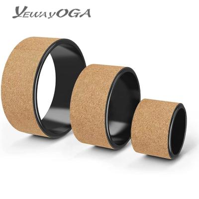 China Durable Washable Waterproof Anti-Slip Cork Abs Yoga Wheel Set Yoga Wheel Ring Roller For Back With Fitness Yoga Circle Bag Gym Massage 3 Band Purchase for sale