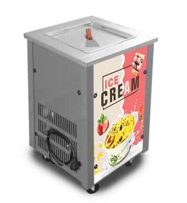 China Snacks Factory China Electric Good Cooling Pan Fried Ice Cream Machine With Freezer for sale