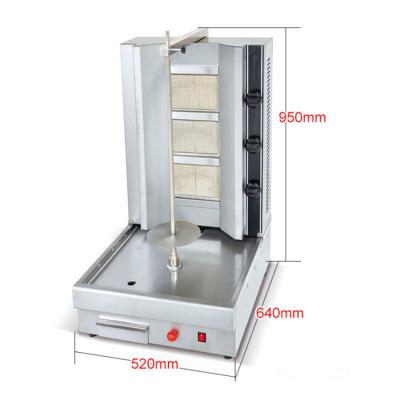 China Wholesale BBQ making skewer mutton quality mini gas kebab portable cooking rotating doner new model shawarma machine small for sale