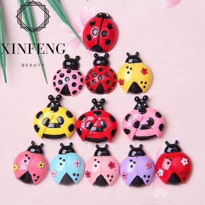 China 10pcs Cute Europe Kawaii Nail Resin Ladybug Flatback Craft Embellishment Lady Insect DIY Accessories for sale