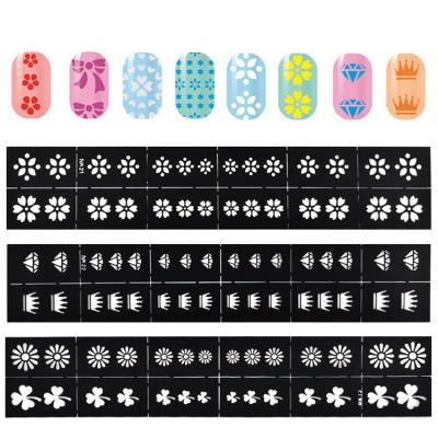 China Nail Vinyls Stickers Nails Professional Salon Products Srt Vinyl Stickers Jvl Air Brush Stencil Best Selling Black Brush Stenciling Nail Sticker for sale