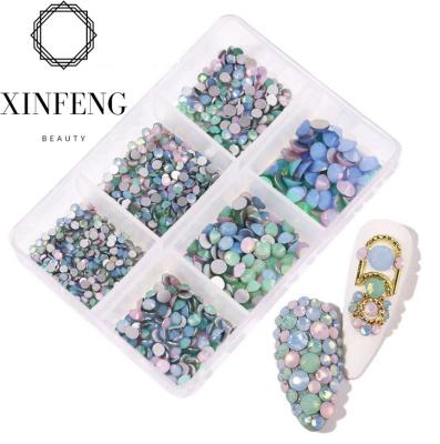 China Variety of Styles and Colors Nails Mixed Color AB Nail Art Accessories DIY Diamond Flash Crystal Nail Art Supply 3D Flat Rhinestone for sale