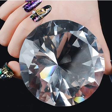 China Big Size 3D Nail Crystal Big Size Glass Diamond Nail Shops Tools Hand Showing 80mm Model Clear Crystal for sale