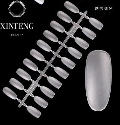 China Wholesale 24 Pcs Nail Tips Full Cover Matte Surface Oval Artificial Nail Tips Nail Color Chart for sale