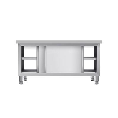 China Classic double layer stainless steel work table cabinet hotel kitchen operation table packing table disassembly and set for sale