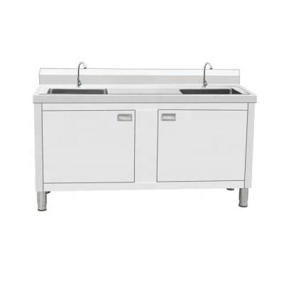 China Modern stainless steel sink cabinets for kitchen and bathroom on both sides of mid deck for sale