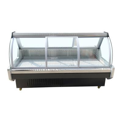 China Single-temperature air cooled display refrigerator with curved push-pull glass for sale