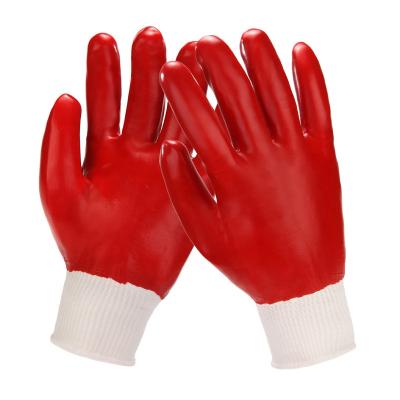 China Work Gloves Hand Protective Knit Gloves Red PVC Dipped Industrial Gloves Safety Latex Hand Protection Safety Working Gloves for sale