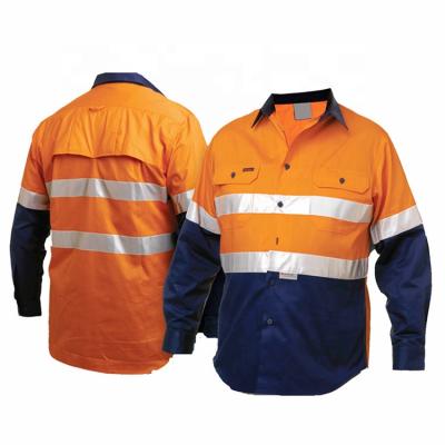 China Hot Selling Men Force Work Wear Uniform High Visibility Cotton Work Safety Reflective Hi Wear Jackets for sale